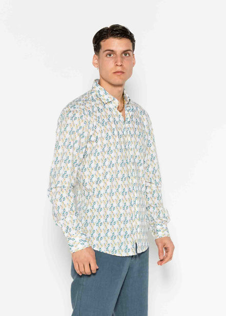 ILLUSION ELASTANE PRINTED SHIRT