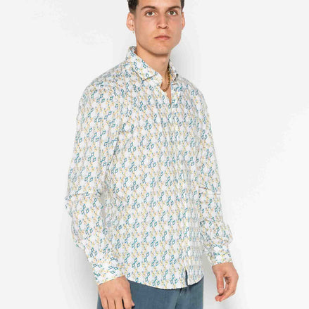 ILLUSION ELASTANE PRINTED SHIRT