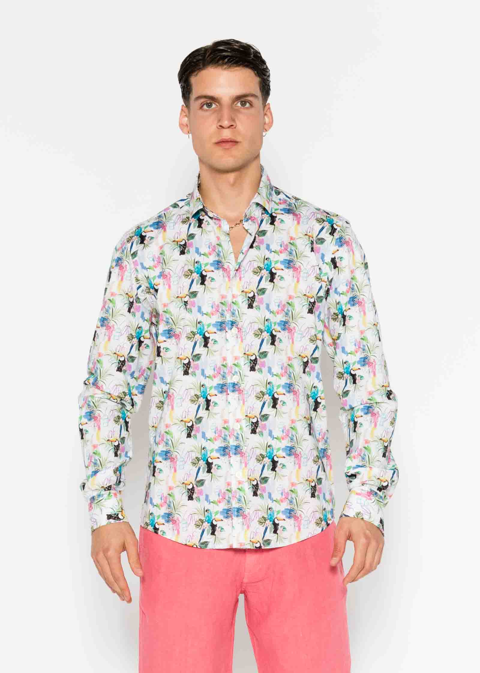 TROPICAL ELASTAN PRINTED SHIRT