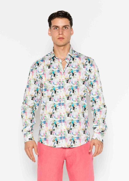 TROPICAL ELASTAN PRINTED SHIRT