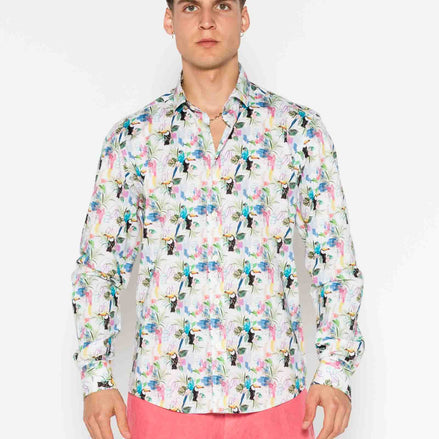TROPICAL ELASTAN PRINTED SHIRT
