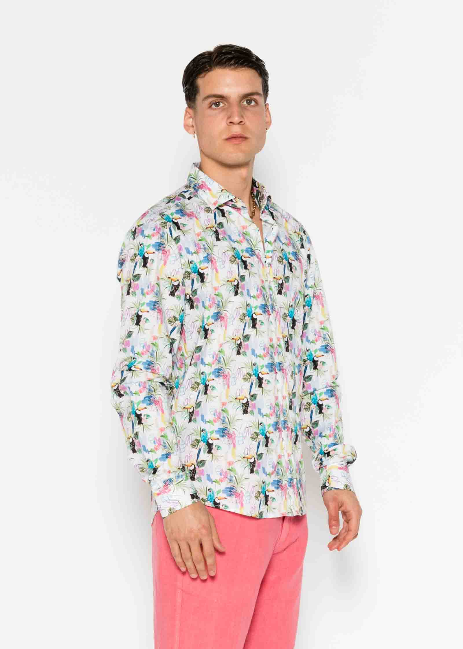 TROPICAL ELASTAN PRINTED SHIRT