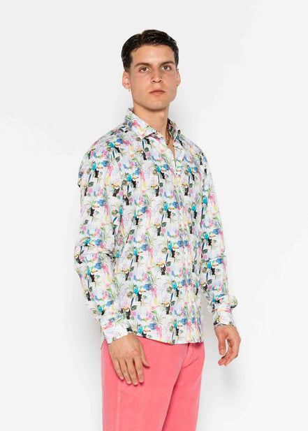 TROPICAL ELASTAN PRINTED SHIRT