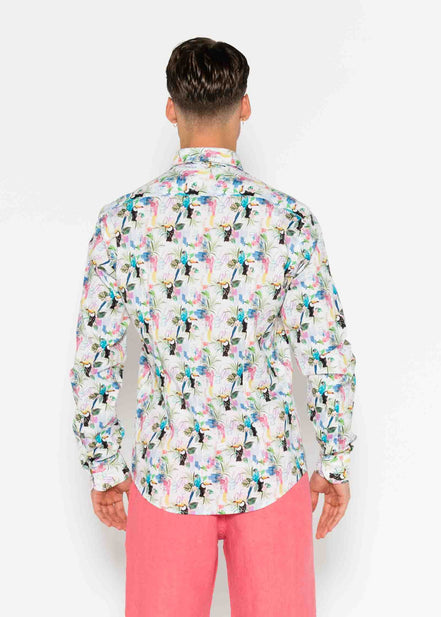 TROPICAL ELASTAN PRINTED SHIRT