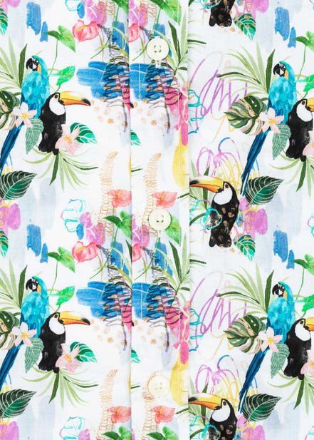 TROPICAL ELASTAN PRINTED SHIRT