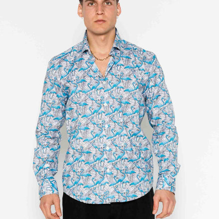 FLAMINGO ELASTAN PRINTED SHIRT
