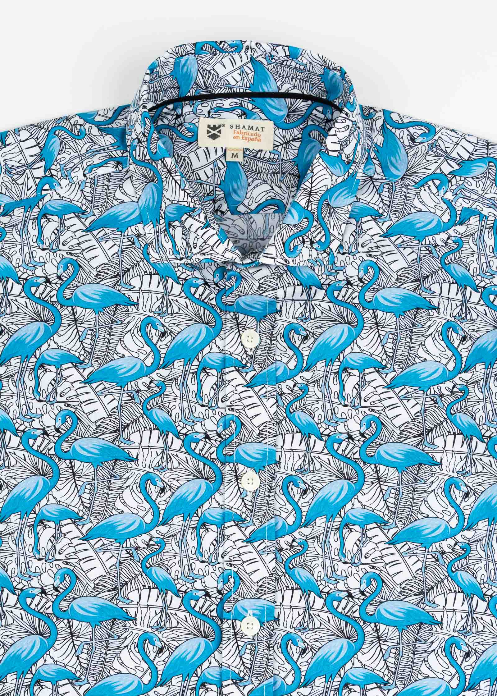 CAMISA ESTAMPADA COM ELÁSTICO FLAMINGO
