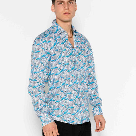FLAMINGO ELASTAN PRINTED SHIRT