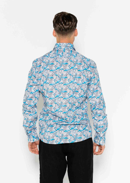 CAMISA ESTAMPADA COM ELÁSTICO FLAMINGO