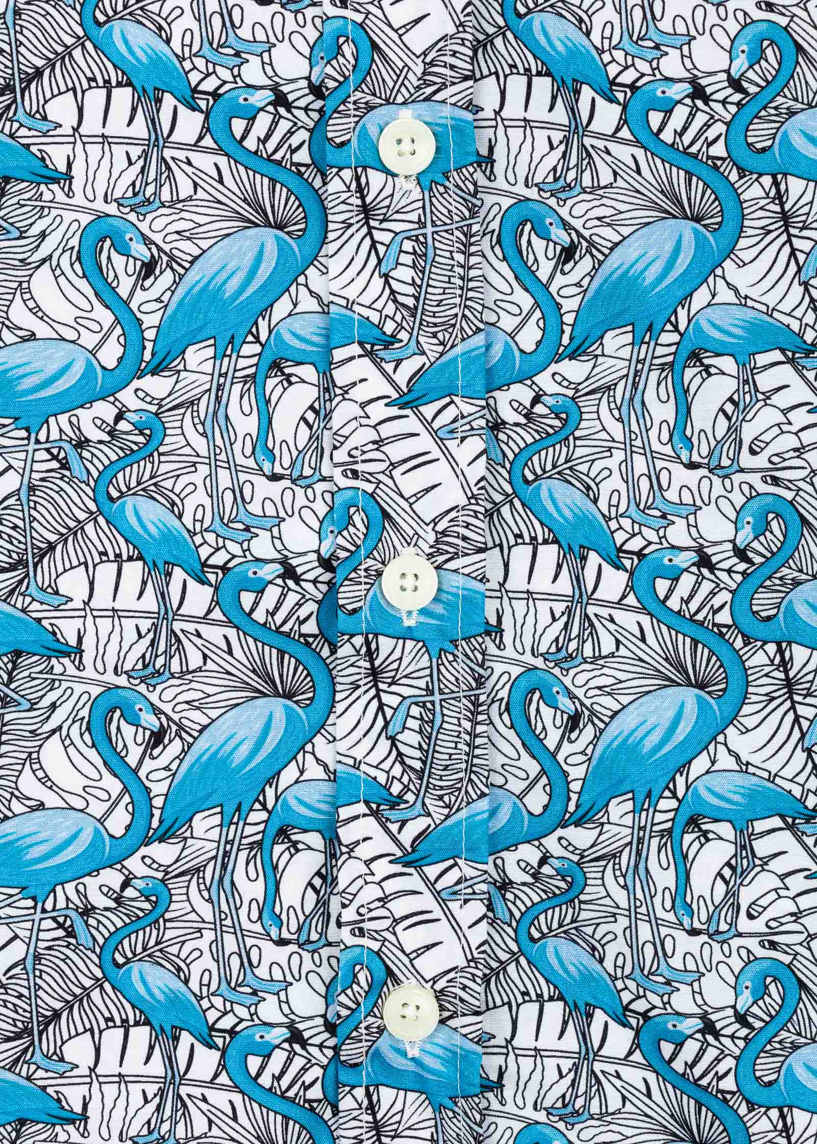 CAMISA ESTAMPADA COM ELÁSTICO FLAMINGO