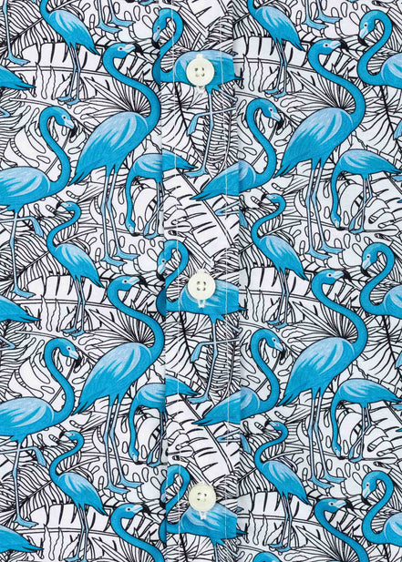CAMISA ESTAMPADA COM ELÁSTICO FLAMINGO