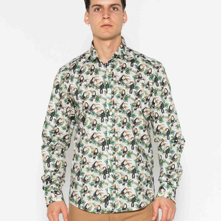 TOUCAN ELASTANE PRINTED SHIRT