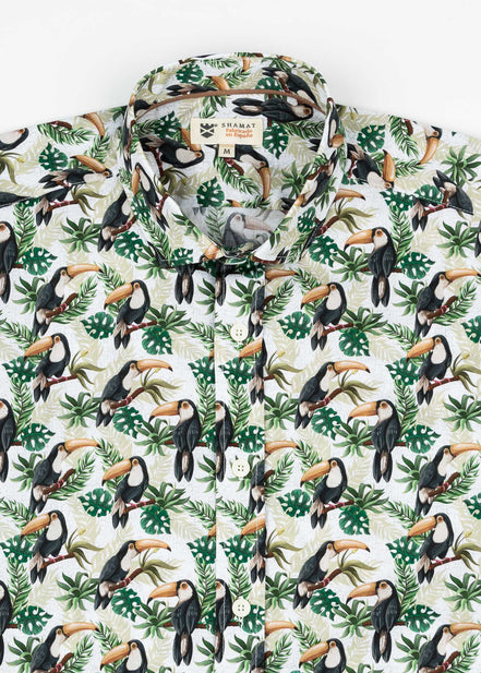 TOUCAN ELASTANE PRINTED SHIRT