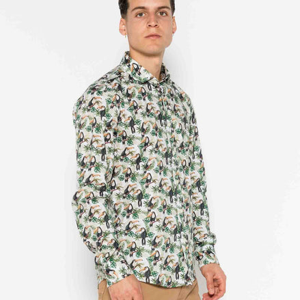 TOUCAN ELASTANE PRINTED SHIRT