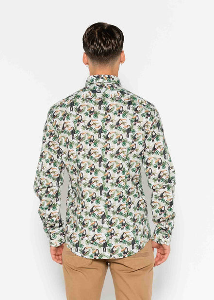 TOUCAN ELASTANE PRINTED SHIRT