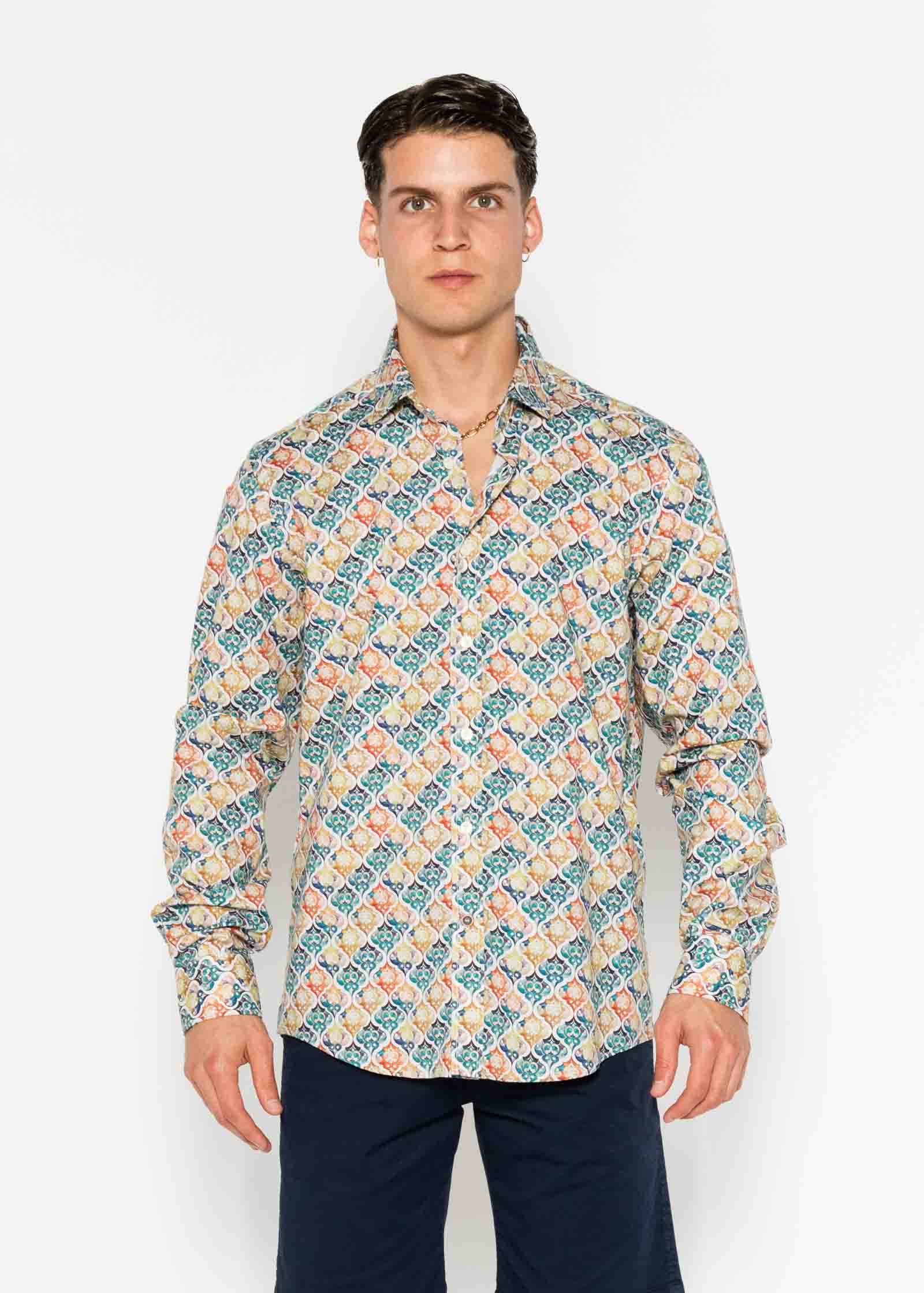 MOROCCO ELASTANE PRINTED SHIRT