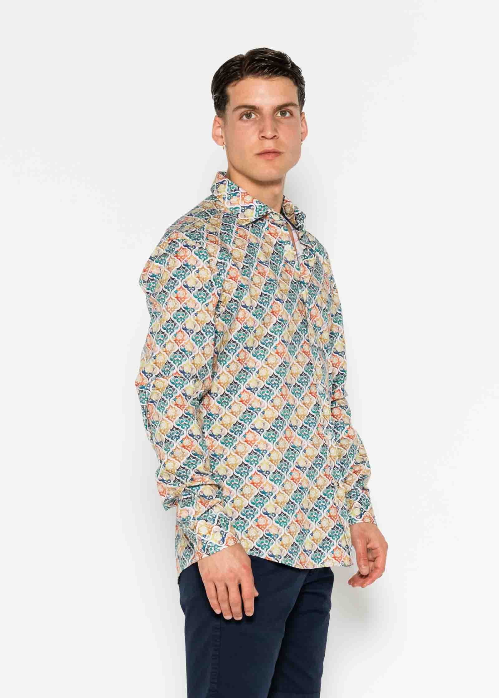 MOROCCO ELASTANE PRINTED SHIRT