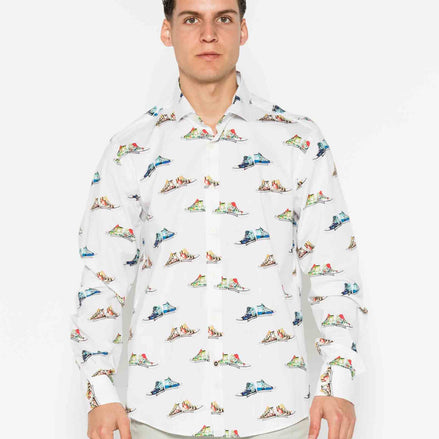 CANVAS ELASTAN PRINTED SHIRT