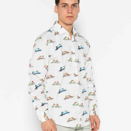 CANVAS ELASTAN PRINTED SHIRT