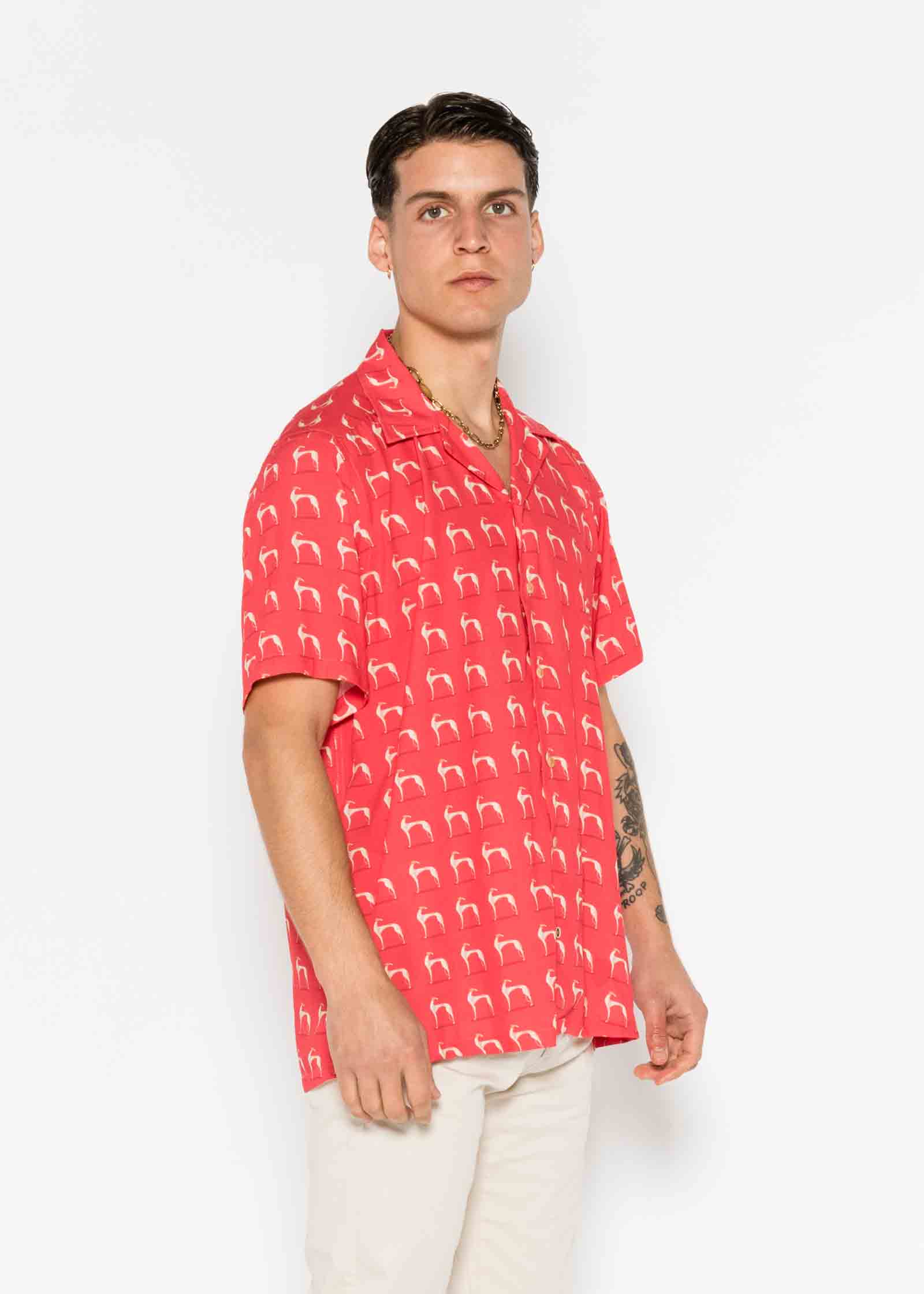 S/S BOWLING VISCOSE GREYHOUND SHIRT