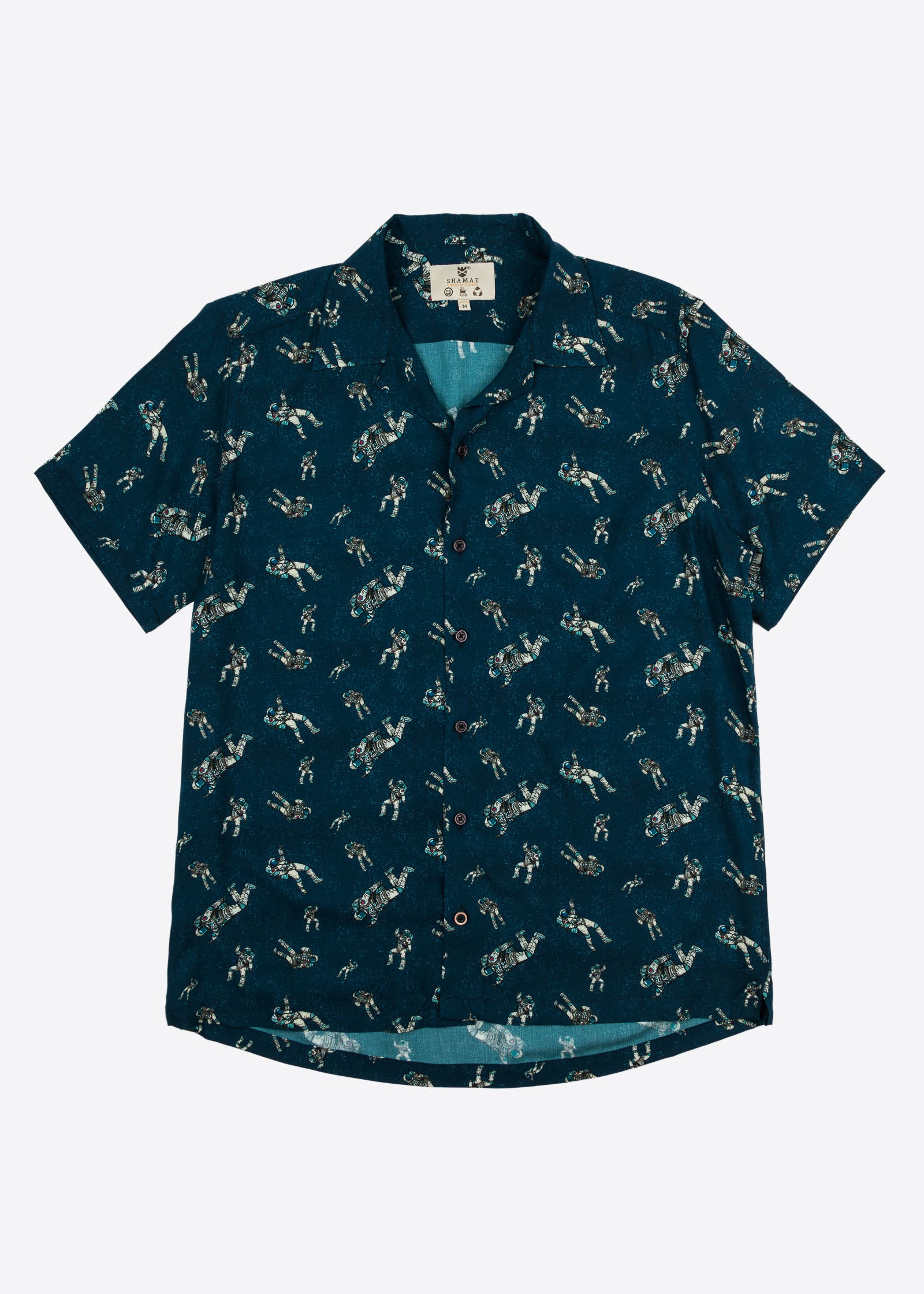 CAMISA M/C DE BOWLING DE VISCOSE ESPACIAL