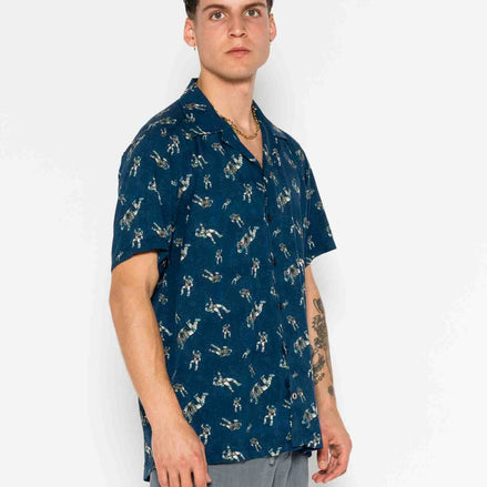 SPACE VISCOSE BOWLING M/C SHIRT
