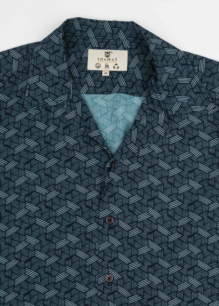 S/S BOWLING VISCOSE METAL SHIRT