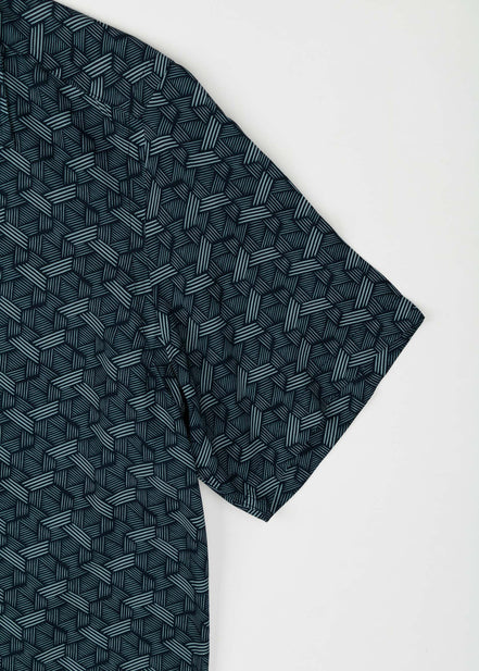 S/S BOWLING VISCOSE METAL SHIRT