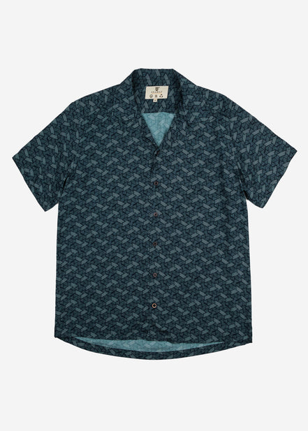 S/S BOWLING VISCOSE METAL SHIRT