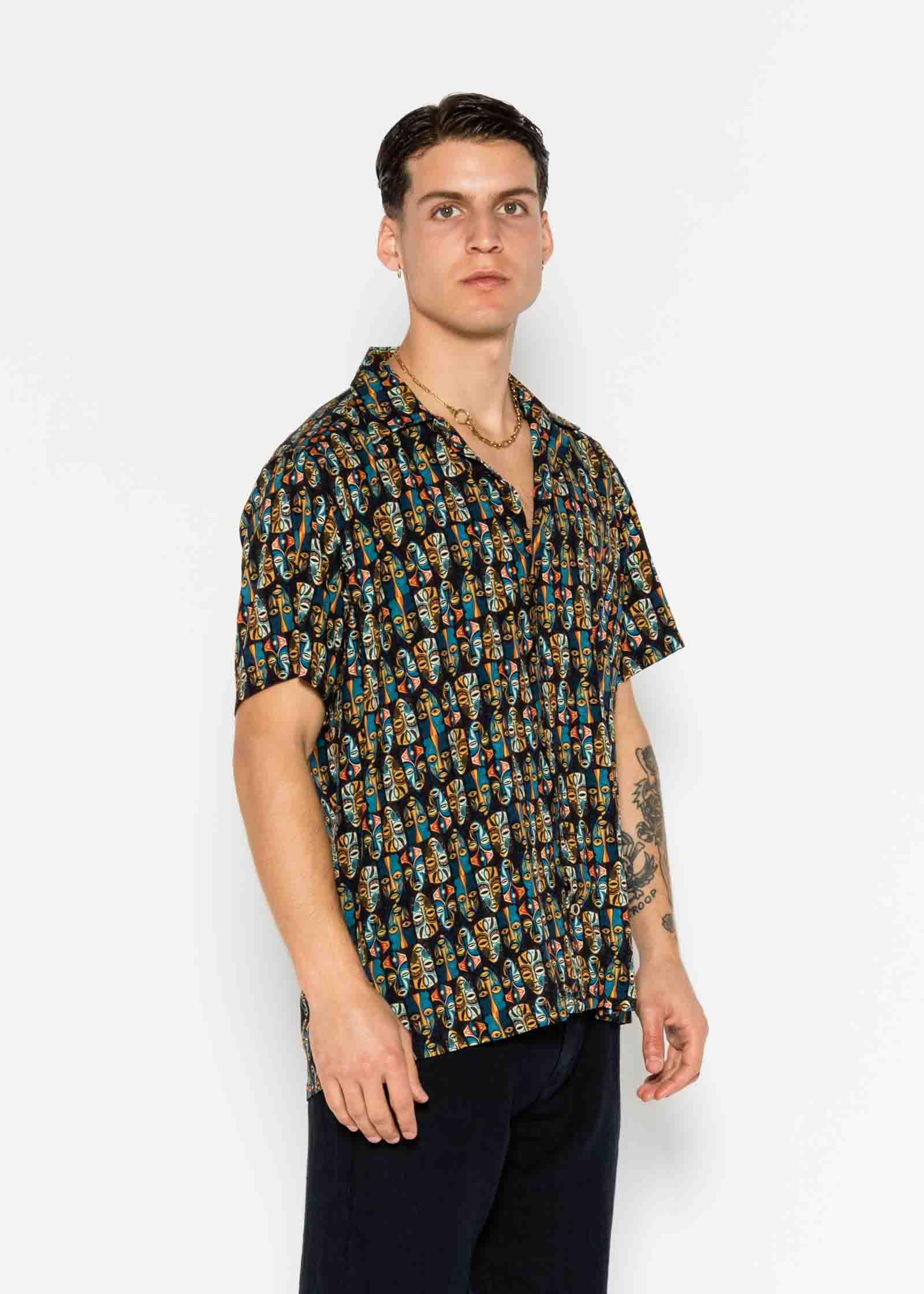 VISCOSE TRIBAL BOWLING SHIRT