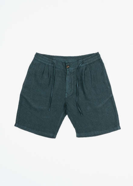 LINEN BERMUDA SHORTS WITH DARTS