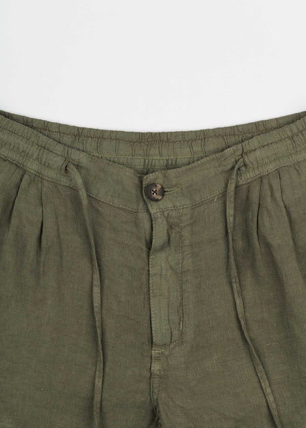 LINEN BERMUDA SHORTS WITH DARTS