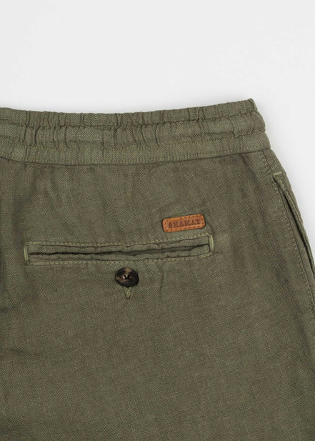 LINEN BERMUDA SHORTS WITH DARTS