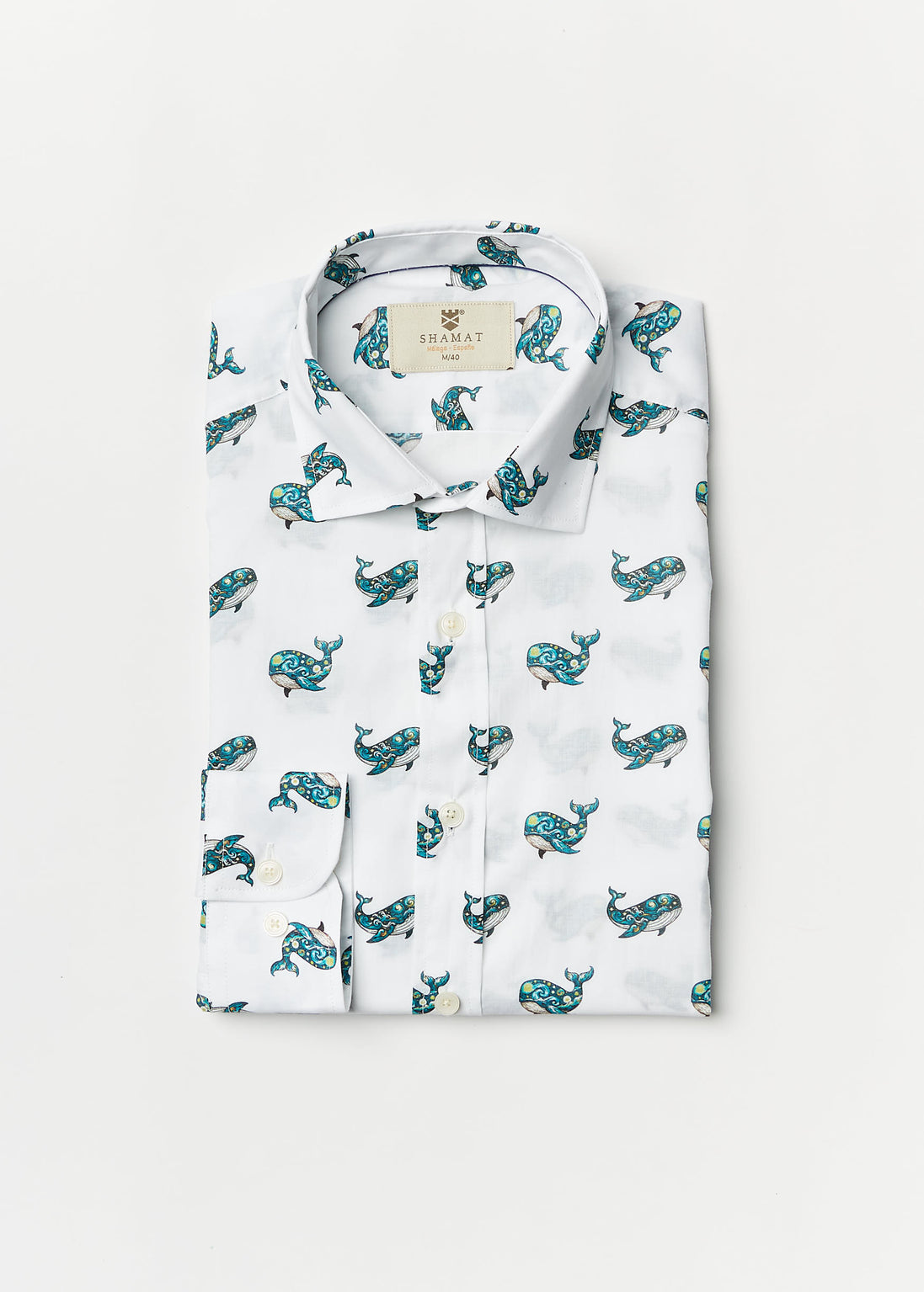 WHALES PRINTED COTTON SHIRT