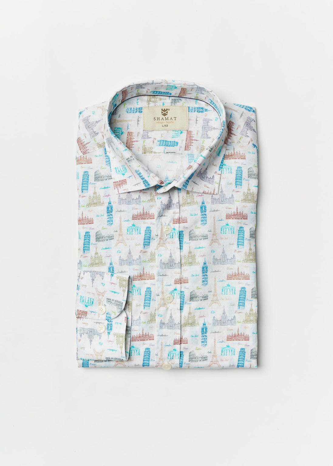 CAMISOLA DE ALGODÃO/ELASTANO ESTAMPADA EUROPA