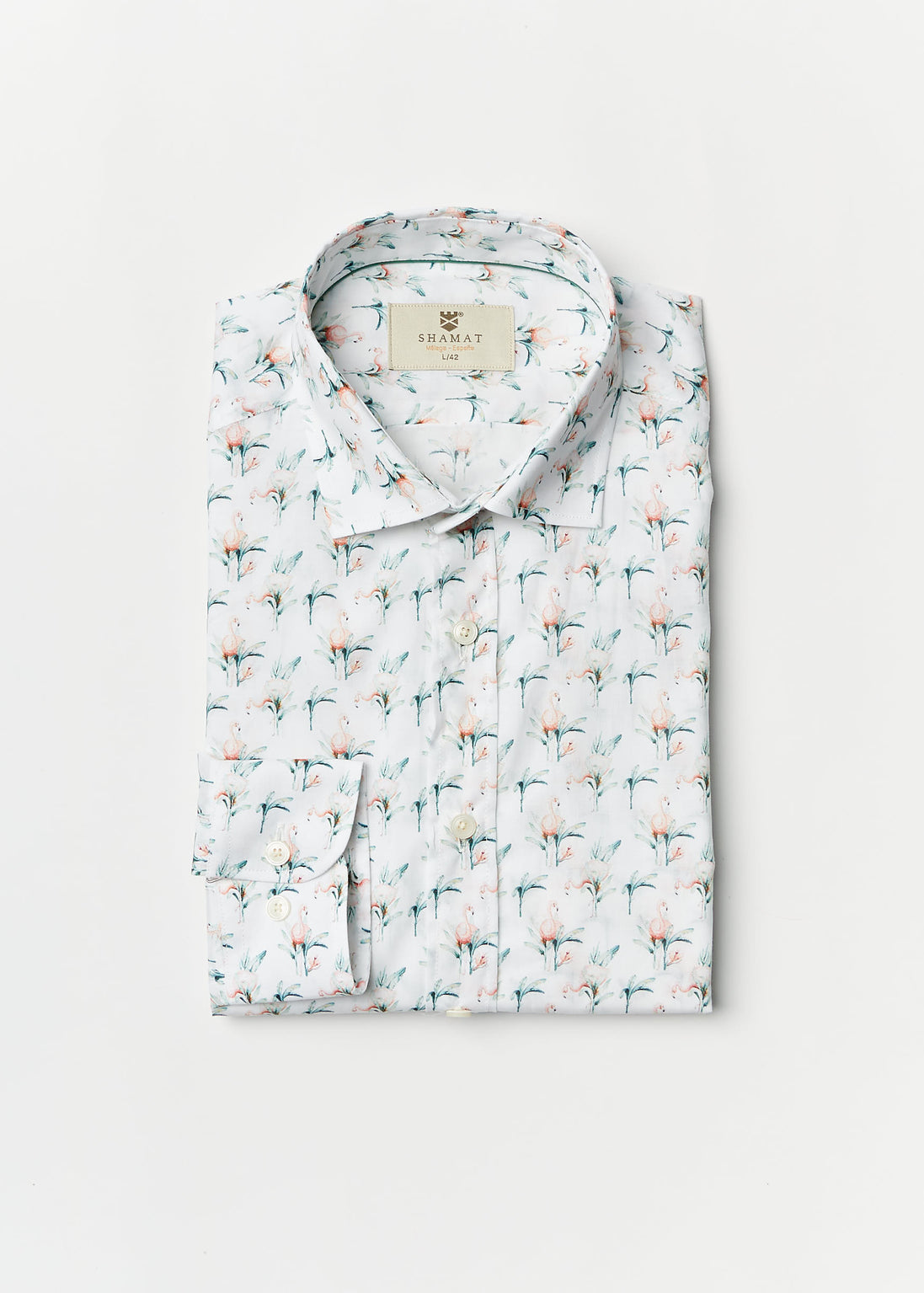 CAMISA DE ALGODÃO COM ESTAMPA FLAMINGO