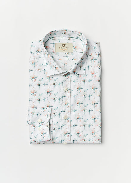 CAMISA DE ALGODÃO COM ESTAMPA FLAMINGO