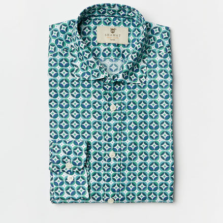ORG PRINTED COTTON SHIRT 70S