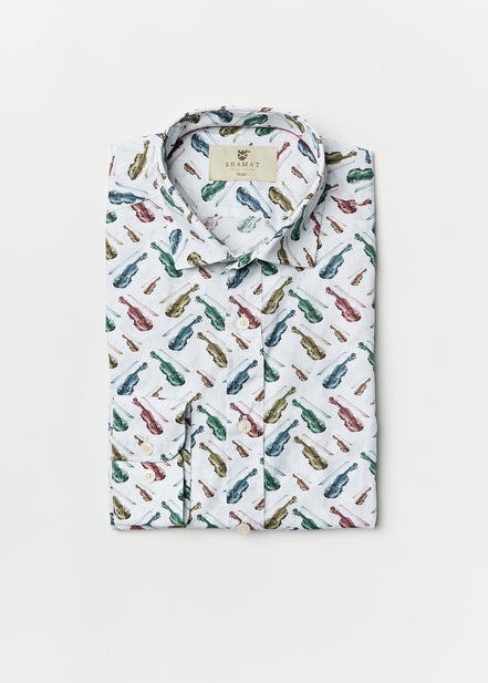VIOLIN PRINTED ALG/ELASTANE SHIRT