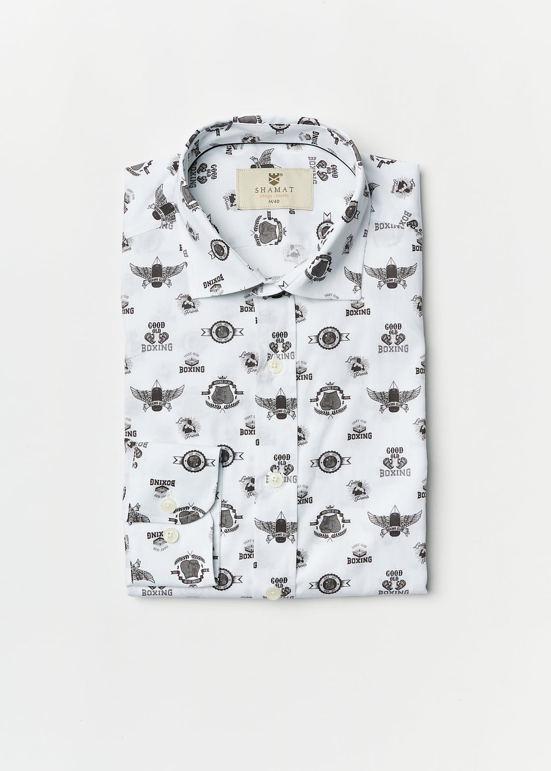 BOXING PRINTED ALG/ELASTANE SHIRT