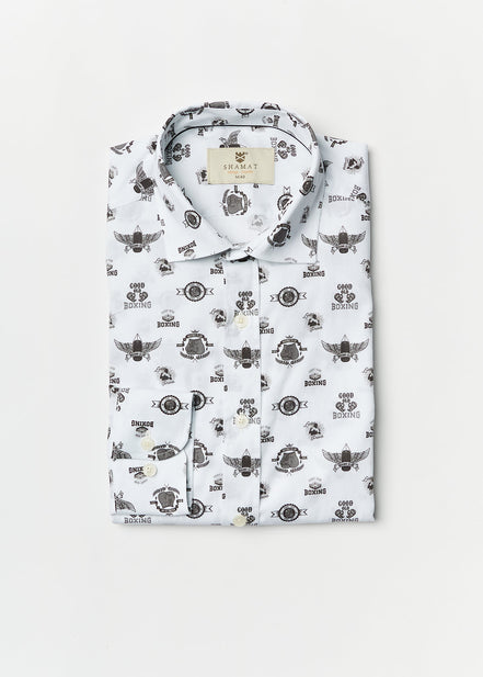 BOXING PRINTED ALG/ELASTANE SHIRT
