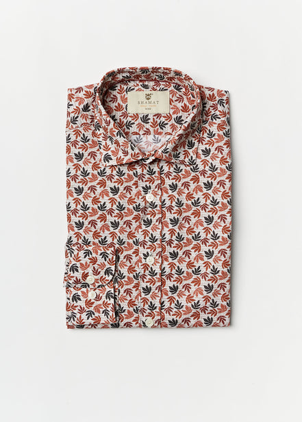 LEAVES PRINTED ALG/ELASTANE SHIRT