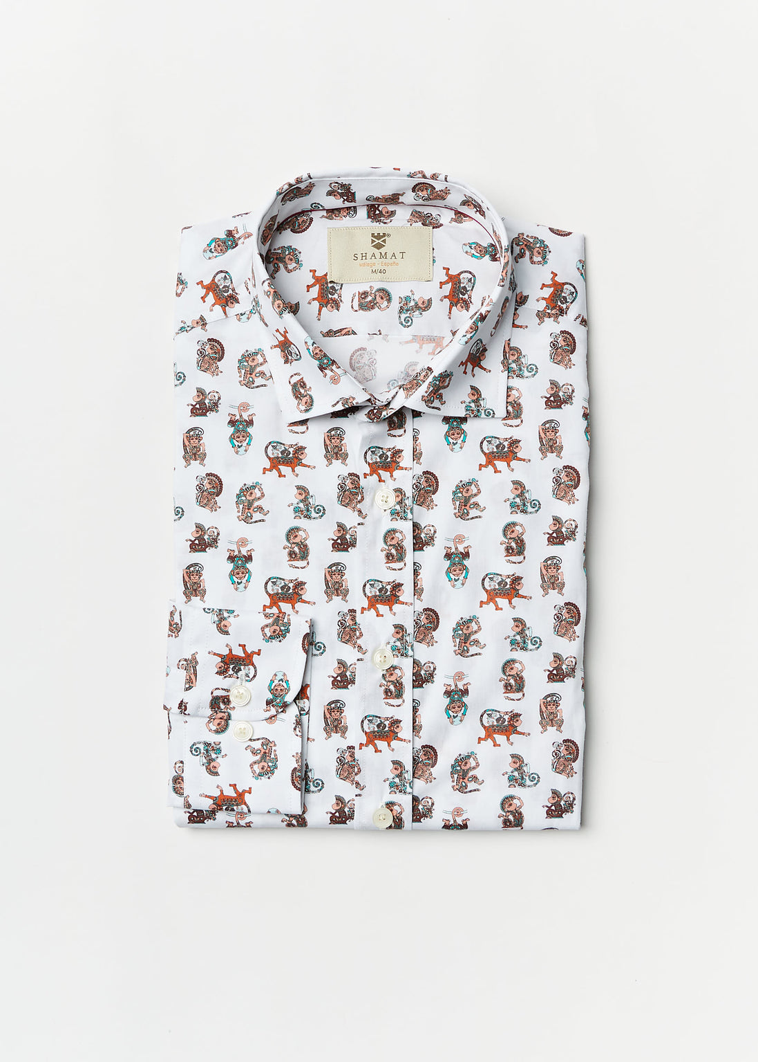 MONKEY PRINTED ALG/ELASTANE SHIRT