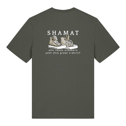 T-shirt estampada com tênis